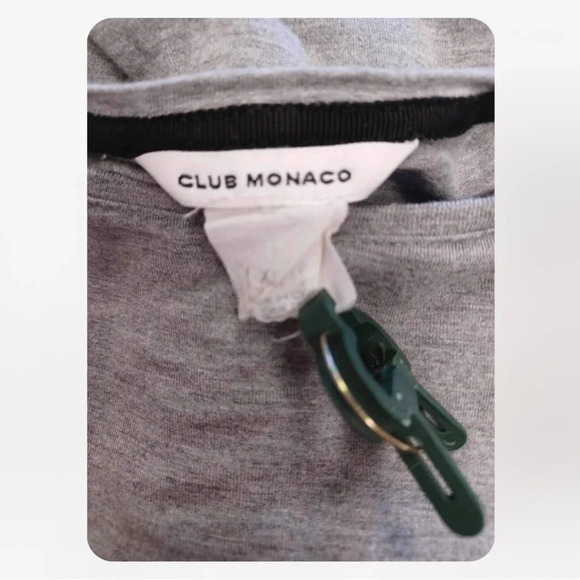 Club Monaco Faux Leather Accent Jersey Knit  Long Sleeve Size XS - Picture 9 of 10